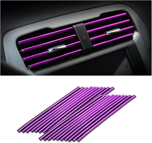 20 Pcs Car Air Conditioner Outlet Decoration Strip, Decorative Trim for Auto Air Vent Outlet, Waterproof Automotive Interior Decors for Men Women, Universal for Most Vehicles (Black) in Saudi Arabia