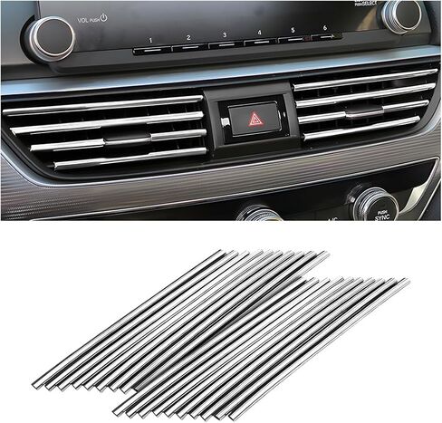 20 Pcs Car Air Conditioner Outlet Decoration Strip, Decorative Trim for Auto Air Vent Outlet, Waterproof Automotive Interior Decors for Men Women, Universal for Most Vehicles (Black) in Saudi Arabia