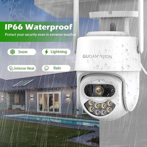 2K 4MP PTZ Security Camera Outdoor,WiFi Camera, Motion Detection&Auto Tracking,Light Alarm Floodlight & Color Night Vision,2-Ways Talk, Plug-in Cable,Compatible with NVR POE in Kuwait