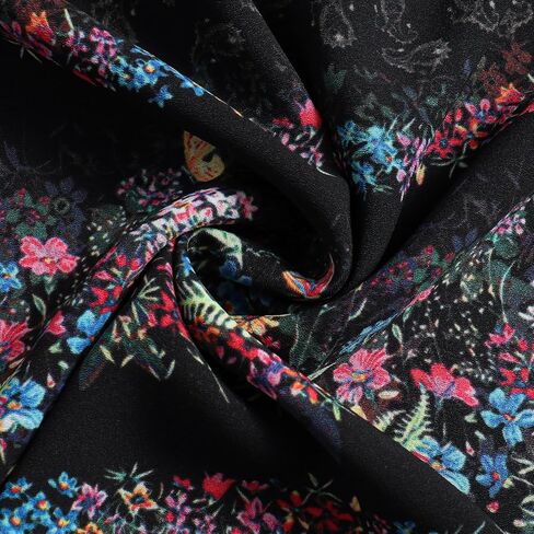 Women's V-Neck Retro Floral Print Elegant Ruffled Hem Dress in Saudi Arabia