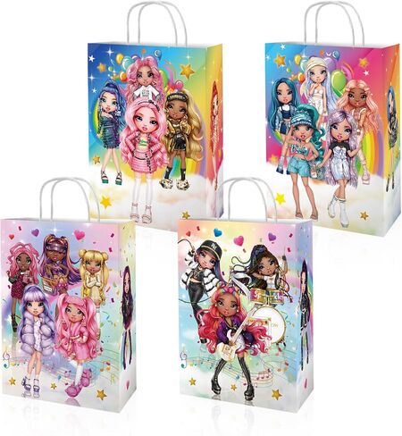 Lisiajorily Rainbow High Dolls Party Gift Bags Party Favor Bags Candy Bags Goodie Bags Treat Bags Birthday Party Supplies Rainbow High Theme Party Decorations 12Pcs for 8-14 Boys Grils Kids in Saudi Arabia