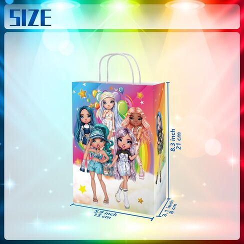 Lisiajorily Rainbow High Dolls Party Gift Bags Party Favor Bags Candy Bags Goodie Bags Treat Bags Birthday Party Supplies Rainbow High Theme Party Decorations 12Pcs for 8-14 Boys Grils Kids in Saudi Arabia