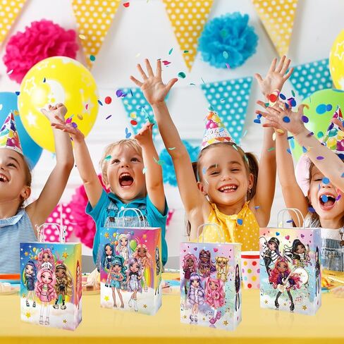 Lisiajorily Rainbow High Dolls Party Gift Bags Party Favor Bags Candy Bags Goodie Bags Treat Bags Birthday Party Supplies Rainbow High Theme Party Decorations 12Pcs for 8-14 Boys Grils Kids in Saudi Arabia
