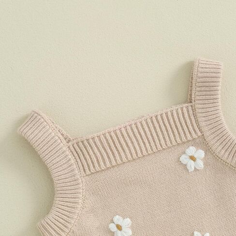 BULINGNA Toddler Baby Girl Summer Clothes Knitted Sleeveless Tank Tops Floral Embroidery Shorts 2Pcs Baby Knit Outfits in Saudi Arabia
