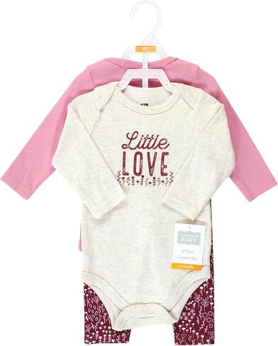 Hudson Baby Unisex Baby Cotton Bodysuit and Pant Set, Little Love Flowers Long Sleeve, 0-3 Months in Saudi Arabia