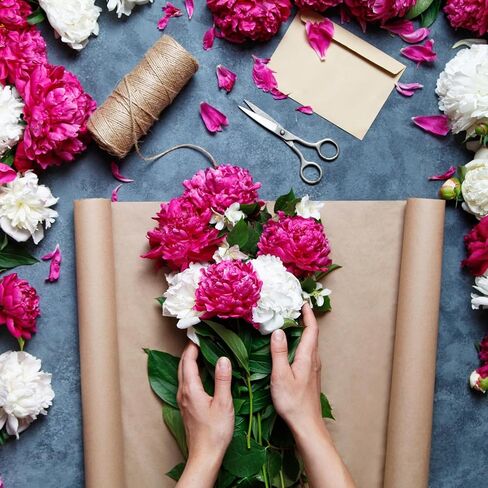 MECCANIXITY Flower Wrapping Fog Paper 22.8x22.8 Inch Waterproof Matte Floral Wrapping Paper for DIY Crafts, Gift/Gift Box Packaging Beige 20 Pcs in Saudi Arabia