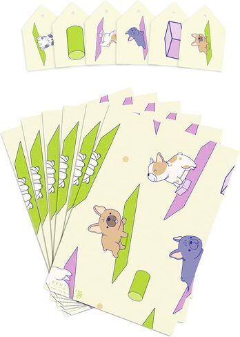CENTRAL 23 Dog Wrapping Paper - French Bulldog - 6 Sheets of Funny Birthday Gift Wrap - Doggy Yoga Poses - For Men Women - Fur Parent - Recyclable in Saudi Arabia