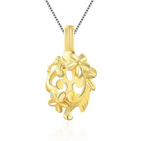 Flower Cage Pendants Crafting Charm for DIY Necklace Bracelet Jewelry Making Sterling Silver/Gold Plated