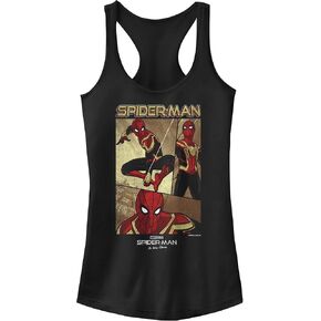 Marvel Women's Spider-Man No Way Home Three Panel Spidey Slim Fit, Scoop Hem Racerback Tank
