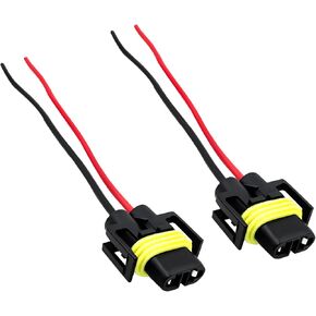 2 PCS H8 H9 H11 Female Adapter Wiring Harness Sockets Wire, Universal Car Headlight Lampholder Wire for Headlights & Fog Lights, Auto Headlamp Fog Light Harness Connector