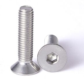 SUNXULIMI M5 x 25mm Flat Head Socket Cap Screws Countersunk Bolts, Stainless Steel 304, Bright Finish, Fully Threaded, Metric Allen Hex Drive, 50PCS