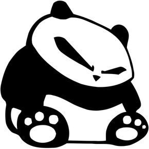Fat JDM Panda - Vinyl - 4" tall (Color: BLACK) decal laptop tablet skateboard car windows stickers