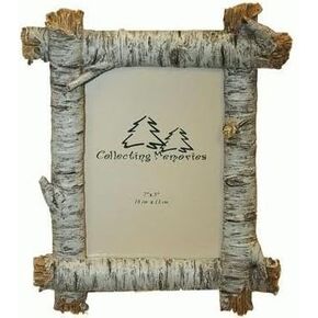 Birch Log Photo Picture Frame, 5x7, Vertical