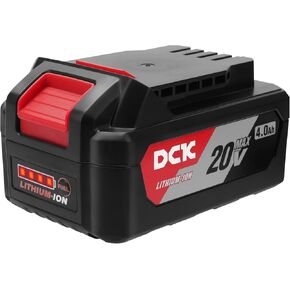 DCK 20V 4.0 Ah Lithium Battery, Compatible 20V Max Cordless Power Tools, 4-Cell LED Indicator, Long Battery Life, Fast Charge Battery for Brushless Hammer Drill, Cordless Drill (FFBL2040)