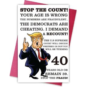 Funny 40th Birthday Card, Humorous 40 Years Old Birthday Card for Friends, Dad, Mom, Brother, Sister