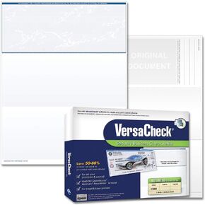 VersaCheck Secure Form #1000 - Blank Business Voucher on Top - Blue Prestige S - 500 Sheets