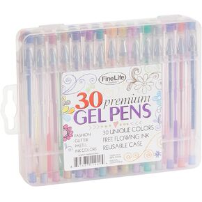 Idea Source 30 Piece Premium Gel Pens with Free Flowing Ink | Unique Colors