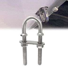 Marine Boat U Bolt Stern Bow Eye Tie Down, RV Yacht Stainless Steel with Hex Nuts & Washers, 4-1/2" Overall Length, 3/8“ Stock, 3“ Thread Length (1 PCS)
