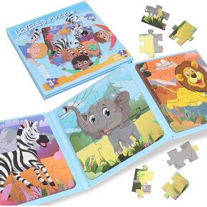 Magnetic Puzzles for Kids Ages 3 4 5 6, Puzzles for Kids Ages 4-8, Toddler Puzzles Ages 2-4, Wooden Jigsaw Puzzles Book for Preschool Toddlers, Travel Toys for 3-5 Year Old Board Games Boys and Girls