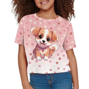 Girls Summer Crop Top Outfits Short Sleeve T Shirts Kids Cute Clothes Tees Blouse