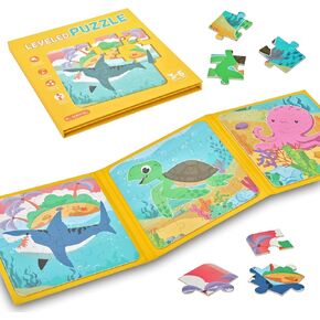 Magnetic Puzzles for Kids Ages 3 4 5 6, Puzzles for Kids Ages 4-8, Toddler Puzzles Ages 2-4, Wooden Jigsaw Puzzles Book for Preschool Toddlers, Travel Toys for 3-5 Year Old Board Games Boys and Girls