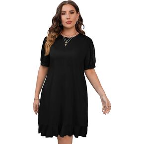 Womens Plus Size Summer Casual Tshirt Dresses Sleeveless Tie Dye Swing Sun Dress Beach Swimsuit Cover Ups