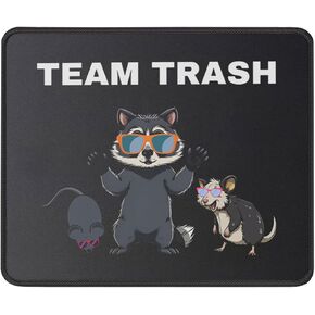 لوحة ماوس Team Trash Opossum Raccoon Raccoon Raccoon - قمامة الحيوانات المضحكة - هدية هفوة لمحبي الحيوانات - حصيرة فأرة الكمبيوتر 9.5 بوصة للرجال والنساء