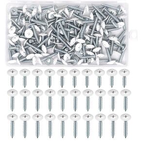 #8 Wood Screws Thread Truss Head, White Screws Covers Self Tapping Phillips Head Screws 1/2", 3/4", 1" (Set of 120)