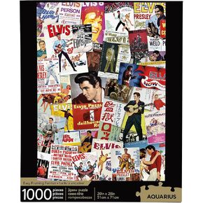 AQUARIUS Elvis Movie Poster Collage Puzzle (1000 Piece Jigsaw Puzzle) - Officially Licensed Elvis Merchandise & Collectibles - Glare Free - Precision Fit - 20 x 28 Inches
