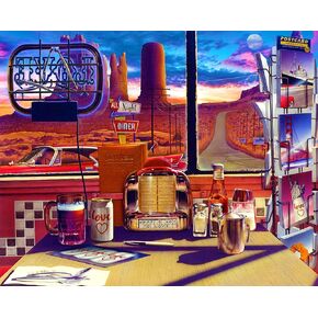 Springbok - 500 Piece Jigsaw Puzzle for Adults - Love Diner - Retro Diner 500 pc Large Piece Puzzle - Made in USA - Unique Cut Pieces