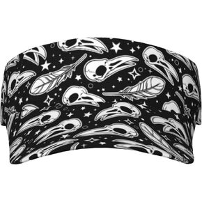 Gothic Goth Visor Hat,Moon and Sun Sports Sun Visor Hat, Adjustable Golf Hats for Women Men