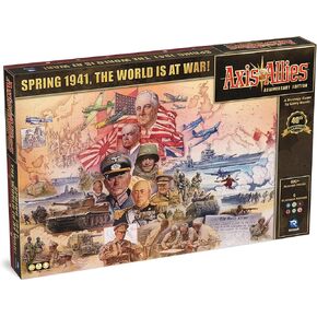 Axis & Allies: Anniversary Edition - 2-6 Players - Ages 12+ - 40th Anniversary Deluxe Edition Over 600 Plastic Miniatures, Huge 24" by 46" Game Board and New Cruiser Units