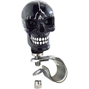 Arenbel Steering Booster Suicide Brody Knob Skull Shape Car Wheel Turning Spinner Assist Grip Handle Fit Most Vehicles Trucks Boats, Silver