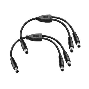 PNGKNYOCN 30cm DC 5.5x2.5mm 1 Male to 2 Male Power Supply Splitter Cord, Y Splitter Adapter Cord ，for Security CCTV Parking Camera, LED Strip Light (2-Pack)