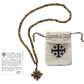 Abbey Gift Jesus Wooden Bead Strand, 4 x 3.38" - 56930M, Black, Small