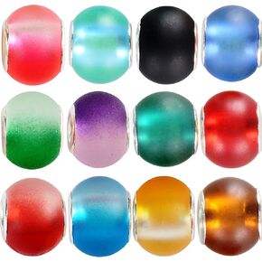 RUBYCA 30 Pcs Bulk Abstract Murano Glass Beads Fit European Charm Bracelet for DIY Jewelry Making