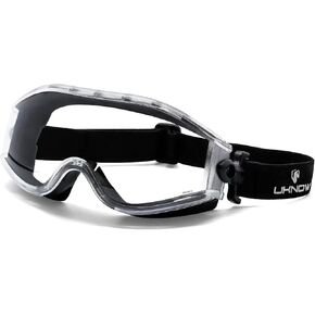 UKNOW Safety Goggles Over Glasses - Anti-Fog Clear Lens - ANSI Z87.1 Certified Eye Protection for Lab Work, Industrial Use