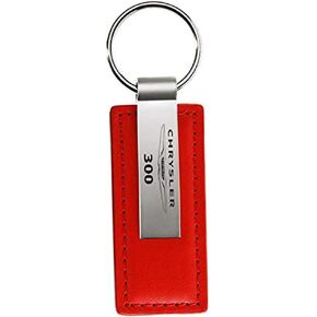 Au-TOMOTIVE GOLD Rectangular Leather Key Chain for Chrysler 300 (Red)