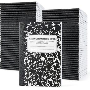 feela 70 Pack Mini Composition Notebook Bulk, Cute Pocket Composition Note Pad, Small Journal Notebooks for Students College School Supplies, 4.5" X 3.25", Narrow Ruled, 5 Pastel Marble Covers