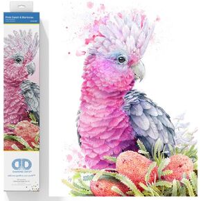 DIAMOND DOTZ ® - Pink Galah & Banksias, Partial Drill, Round Dotz, Diamond Painting Kits, Diamond Art Kits for Adults, Gem Art, Diamond Art, Kits, 16.1"x20.1"