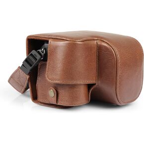Mega Gear Genuine Leather Camera Case for Sony Alpha a6700 (16-50mm) - Stylish and Protective - Black