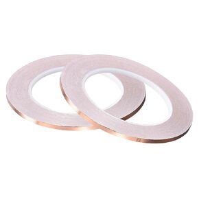 uxcell Single-Sided Conductive Tape Copper Foil Tape Adhesive 8mm x 30m/98.4ft for Guitar,EMI Shielding Crafts, Electrical Repairs 2pcs