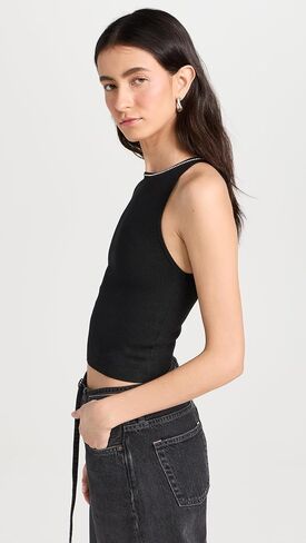 alice + olivia Women's Val Crystal Fringe Cutout Tank in Saudi Arabia