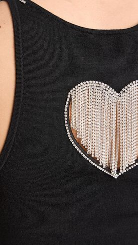 alice + olivia Women's Val Crystal Fringe Cutout Tank in Saudi Arabia