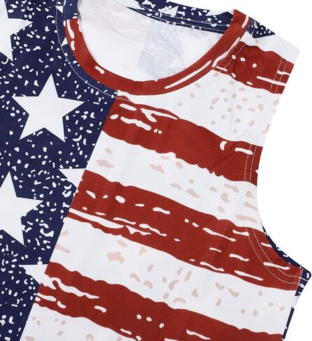 Women American Flag Tank Tops 4th of July USA Flag Loose Camisole Tunic Stars and Stripes T-Shirt in Saudi Arabia
