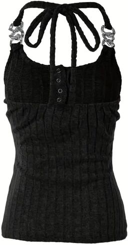 Womens Rib Knit Button Tank Tops Summer Sleeveless Casual Fashion Basic Solid Shirts in Saudi Arabia