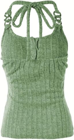 Womens Rib Knit Button Tank Tops Summer Sleeveless Casual Fashion Basic Solid Shirts in Saudi Arabia