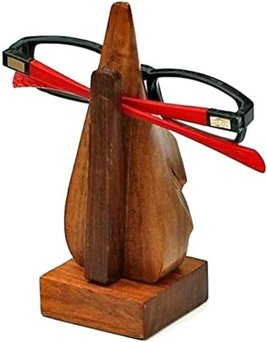 حامل النظارات الخشبي المصنوع يدويًا من AnNafi® | حامل عرض النظارات على شكل الأنف | حامل نظارات شمسية من المواصفات | حامل نظارات مصنوع يدويًا من الخشب | حامل عرض على شكل وجه in Kuwait