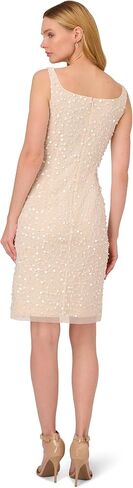 Adrianna Papell Women's Beaded Square Neck Short Dress in Saudi Arabia