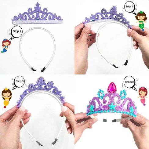 Mermaid 6th Birthday Decorations for Girls, Purple Glitter Mermaid Crown and Mermaid Sash, 20pcs Colorful Mermaid Balloons and Number 6th Birthday Foil Balloons for Girls Birthday Favors in Saudi Arabia